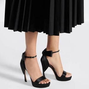 Women's Open <b>Toe</b> Satin Super High <b>Heel</b> Platform Sandals for Summer Night Club Dance - Product Image 6