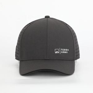 Custom Logo <b>Men</b> 6 Panel Laser Cut Hole Perforated Performance Water Proof <b>Hat</b>,Waterproof Sport Baseball Cap,Quick Dry Dad Gorras - Product Image 2