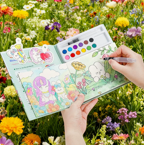 Livre de coloriage aquarelle tout-en-un pour enfants, kit de peinture artistique portable pour débutants - Product Image 3