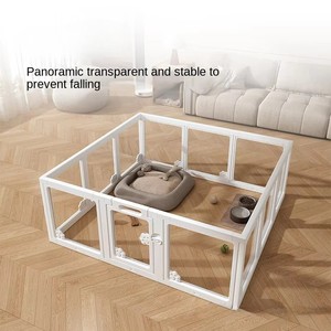 Corralito para Perros de Plástico Transparente para Interiores, Ecológico, con Cierre de Botón, Solo para Perros, Diseño Sólido - Product Image 2