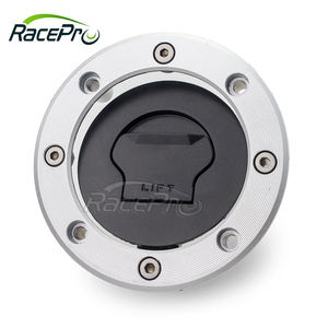 Cubierta de Tanque de Combustible para Motocicleta con Llaves para Kawasaki ZXR750 ZR250 BALIUS Ninja <span class=keywords><strong>ZX7R</strong></span> ZX9R Negro y Cromo Ligero de Aluminio 6061-T6 - Product Image 1