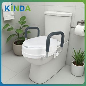 Cojín para asiento de inodoro con pasamanos, aumentador de altura para ancianos y mujeres embarazadas, dispositivo de rehabilitación y cuidado. - Product Image 5