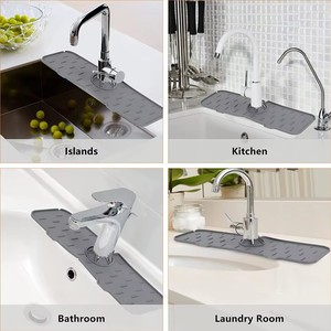 Tapis de protection en silicone pour robinet d'évier, support pour éponge et savon à vaisselle, accessoires pour comptoir de cuisine et salle de bain, pare-éclaboussures d'évier de cuisine, qualité alimentaire - Product Image 3