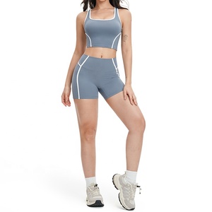 Conjunto de Yoga de 2 Piezas <span class=keywords><strong>para</strong></span> <span class=keywords><strong>Mujer</strong></span>, Cintura Alta Elástica, Shorts Deportivos Casuales, Ropa de Gimnasio - Product Image 5