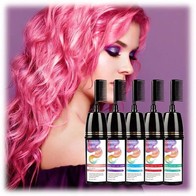 new Private label fashion ammonia free natural magic comb colourful hair color cream dye shampoo for men women