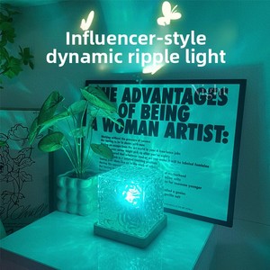 Luce notturna rotante con effetto onda d'acqua, luce ambientale creativa a fiamma per comodino, regalo romantico con proiezione di cielo stellato. - Product Image 3