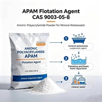 Agente de Flotación, Poliacrilamida Aniónica en Polvo, Agente de Suspensión Aniónica APAM, Número CAS: 9003-05-8