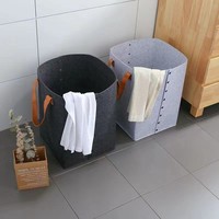 Seau de rangement pliable en feutre, taille L, avec logo personnalisé, design élégant, réutilisable, écologique, durable, imperméable, pour salle de bain et armoire