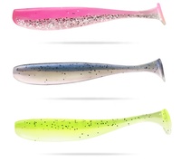 Palmer 55mm 70mm 90mm 10 pièces/sac queue de pagaie leurres plastiques souples 10 couleurs appâts souples appâts nageurs TPR TPE leurre de pêche en plastique souple
