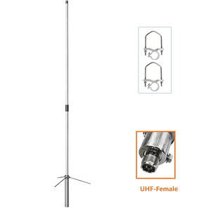 เสาอากาศฐานสถานีรับส่งสัญญาณวิทยุแบบรีพีทเตอร์ รุ่น F22 VHF 144-174MHZ 6.7dBi 3200MM SO239 UHF-Female N-Female  วัสดุไฟเบอร์กลาส - Product Image 3
