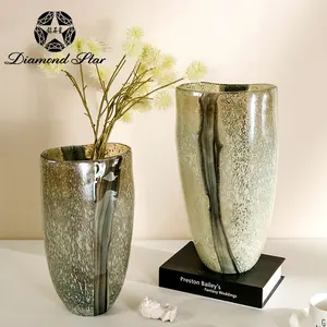 Kim cương sao sang trọng thiết kế hiện đại handmade kính tráng men Tabletop Wedding Vase cho trang trí nội thất và Ngày Valentine phòng khách