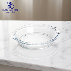 ガルボ卸売エコフレンドリーな丸型オーバルホウケイ酸ガラス製サラダボウル、フルーツデザートディナープレート、パイ焼き皿、各種サイズ - Product Image 1