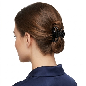 Wise <span class=keywords><strong>Bridge</strong></span> 3960 4CM Pince à cheveux en plastique <span class=keywords><strong>PS</strong></span> noir, petite, antidérapante, 5 dents, noir brillant, rétro, 2 boucles, accessoire capillaire pour enfants à usage quotidien - Product Image 6