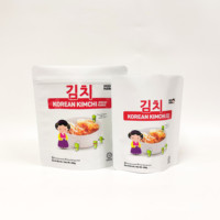 Sachet d'emballage carré à fond plat refermable pour kimchi coréen, délicieux, résistant à l'humidité et aux odeurs, idéal pour salades de cornichons