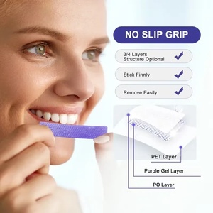 Bandes blanchissantes pour les dents V34 violettes, 28 bandes, faible MOQ, prêtes à l'emploi, éliminateur de taches jaunes, sans sensibilité, 4 tons plus blancs, vente en gros, 7 - Product Image 4