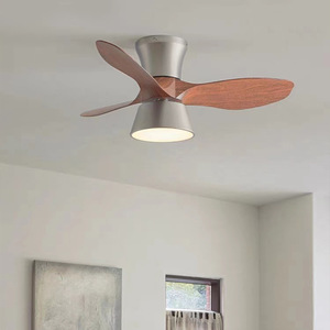 Ventilateur de plafond rétro américain médiéval français avec 5 pales moteur à courant continu à fréquence variable corps en verre pour chambre étude restaurant utilisation - Product Image 3