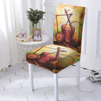 Housses de chaise imprimées motif Éthiopie pour réception de mariage, housses de chaise Parson géométriques amovibles et lavables, protecteurs de chaise