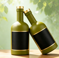 Bouteilles pulvérisatrices en verre avec bouchon doré et logo personnalisable pour la vodka, le whisky, l'huile d'olive (200 ml-1000 ml), bouchon en liège