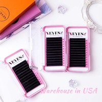 VEYES Extensions de Cils Individuelles en Velours Foncé Cachemire et Soie de Vison 8-16mm, Velours Moelleux Noir Mat, Bande Complète