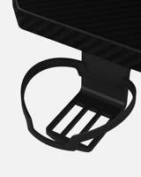 Bureau d'ordinateur compact AJUNION en acier avec plateau en fibre de carbone, 120 cm, pour jeux, avec éclairage LED, porte-gobelet et support pour casque