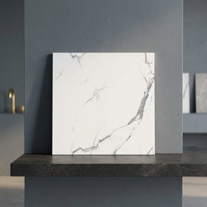 Carrara 600x600mm Glossy Polished Porcelain Tiles White Marble Effect Interior Floor Design 60x60cm - Product Image 4