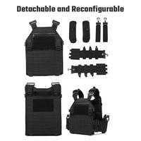 Gilet tactique d'extérieur multifonctionnel à dégagement rapide, imperméable, résistant à l'usure, en polyester 1000D, avec poches