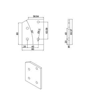Chine Fabricant 6092 4 trous 30 degrés Angle plaque de jonction profilé en aluminium extrusion profilé en aluminium 40x40 4040 - Product Image 5