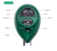 Penguji Portable 3 in 1 tanah langsung dari pabrik, penguji asam pH Meter Sensor kelembapan indikator sinar matahari mendukung kustomisasi OEM