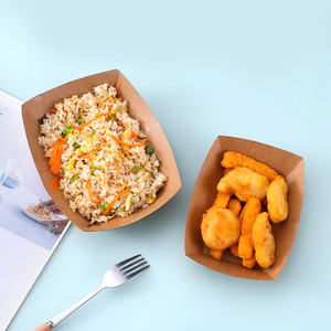 Plateau en papier biodégradables en forme de bateau, takoyaki, aliments, <span class=keywords><strong>moins</strong></span> <span class=keywords><strong>cher</strong></span>, impression personnalisée, unités - Product Image 5