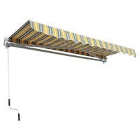 Pergola/Gazebo de balcon à manivelle en aluminium/polyester gris-blanc 350x250cm, imperméable et facile à assembler – Meilleures ventes