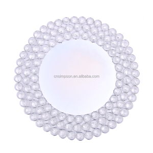 Plato de Presentación de Metal con Borde de Cristal, Ecológico, de 13 Pulgadas, Diseño Adorable, Moderno, Personalizado, para Uso en el Hogar, Hoteles, Restaurantes y Bodas - Product Image 4