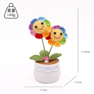 Meilleures ventes : Plante en pot au crochet Tournesol Positif, Fleur arc-en-ciel au crochet, Nouveauté, Cadeaux pour <span class=keywords><strong>la</strong></span> Fête des Mères et Noël - Product Image 5