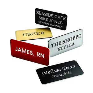 Free Engraving Custom Name Badges Pin Backing Durable Personalized Acrylic Name Tag