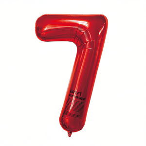 Globo de aluminio metálico de 100 cm con el número 7 para fiestas, decoración de cumpleaños para niños - Product Image 1