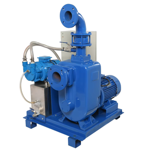 Pompe auto-amorçante à aspiration assistée par vide 4'' (DN100) 80m³/h, hauteur de refoulement 20m, moteur double 7.5kW+1.1kW, hauteur de levage à sec 7.5m, passage de solides 30mm, pour arrosage - Product Image 1