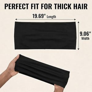 ที่คาดผมลายสับปะรดสำหรับผู้หญิง ปรับได้ สีพื้น ใช้ได้ทุกวัน - Product Image 2