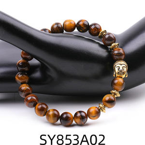Braccialetti di Buddha in pietra naturale da uomo con pietra di tigre e pietra di potere energetico braccialetti di guarigione dell'amicizia regalo per lui - Product Image 4