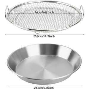 Plateau de filtration d'huile, panier de drainage en maille d'acier inoxydable, accessoires pour friteuse à air, support de drainage pour aliments frits, grille de barbecue - Product Image 2