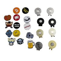 Clip de chapeau de marqueur de balle de golf émaillé avec logo personnalisé, Clip de casquette magnétique avec logo couleur 3D, Ensemble cadeau d'accessoires de golf