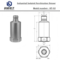 Sensor de Aceleración Piezoeléctrico Industrial Aislado IEPE, Transmisor de Vibración ICP, Monitoreo de Vibración de ±5g en Entornos EMI