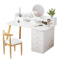 Table de maquillage sur mesure en MDF de style nordique avec miroir, unité de coiffeuse de chambre à coucher, vente en gros d'usine, meuble de coiffeuse