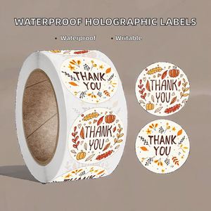 Round Thank You Labels K-54 Paper <b>Self</b> <b>Adhesive</b> Stickers Eco-Friendly Digital Printed Gift Craft Packaging Labels - Product Image 2