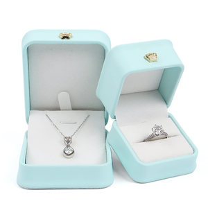Spot Wholesale High-end PU Crown Slim Fit Jewelry <b>Box</b> Necklace Pearl <b>Ring</b> Pendant Bracelet Velvet Packaging <b>Box</b> - Product Image 3