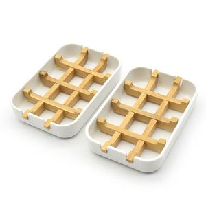 Wholesale <b>Bamboo</b> <b>Soap</b> <b>Dish</b> Tray Detachable Design Plastic <b>Soap</b> <b>Dish</b> Holder - Product Image 1