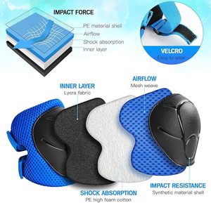 SeeMore - Juego de 6 Protectores Ajustables para Niños, Resistentes a Impactos, para Rodillas y Codos, para Patinaje, Ciclismo y Skateboarding - Product Image 2