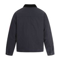 11KN Amerikanische Retro Navy Blaue Bomberjacke Unisex Design Gestricktes Herzmuster Lockerer Umlegekragen Kurzes Weites Oberteil Streetwear
