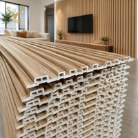 Panneau mural en PVC WPC plastique imperméable, surface cannelée, décoration en bois pour le bureau, la maison, la décoration