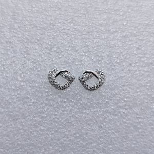 Alta calidad 925 plata esterlina pequeño pretzel Cubic Zirconia corazón nudo Stud pendientes lindo joyería fina fábrica al por mayor - Product Image 6