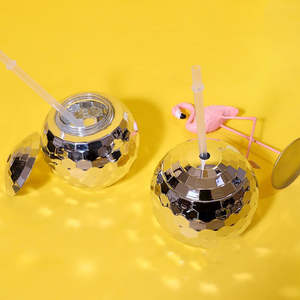 Bar de fête de mariage discothèque 580ml boule de disco en plastique tasse à boire rose or argent boule de disco tasse à boire - Product Image 6