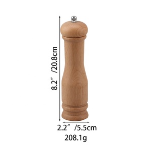Molinillos manuales de sal y pimienta de madera totalmente recargables, mecanismo de molienda de cerámica, anticorrosión, molinillo de sal y pimienta - Product Image 6